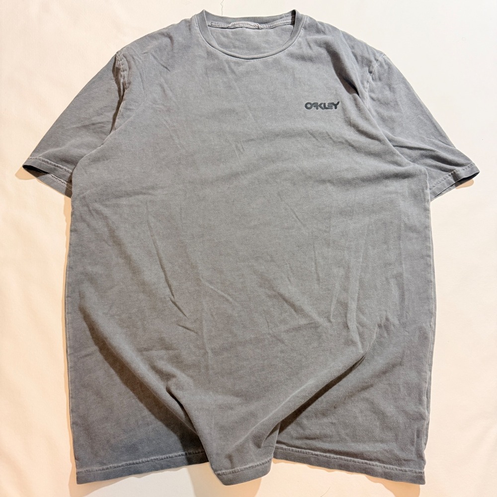 Oakley T-Shirt Men XL Grey Short Sleeve Logo Washed FOA402763